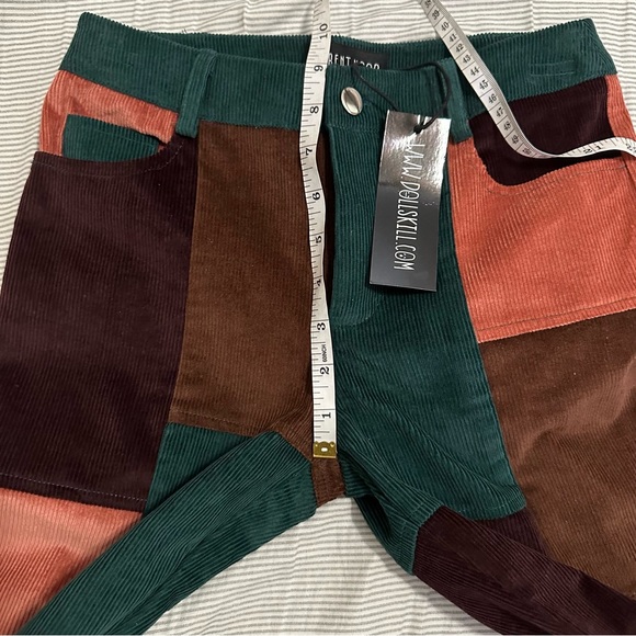 NWT Current Mood corduroy patchwork flare pants - Picture 8 of 8